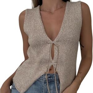 Tie front knit vest